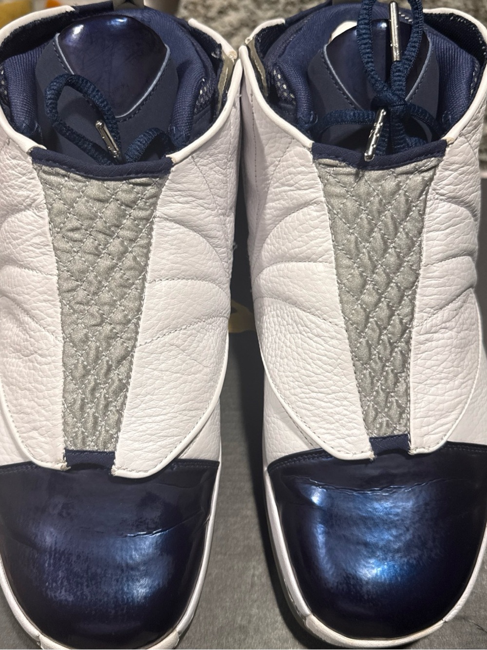 Men's Jordan 16  White & Navy